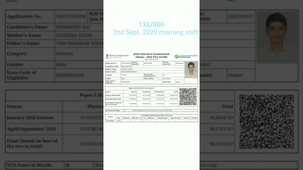 JEE Main Motivation| My JEE Main Result in 2020 and 2021 #iit #jee #motivation #jeemain #iitbombay