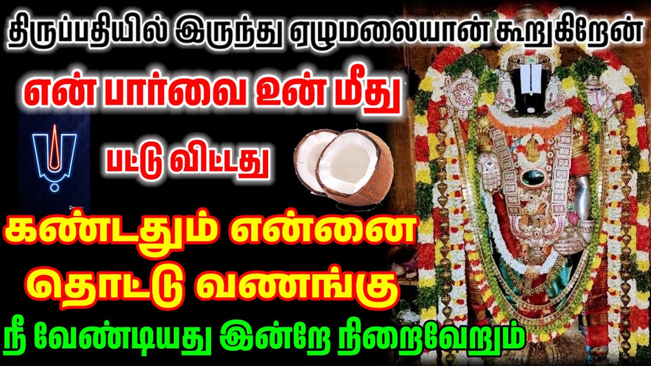 ஏழுமலையான் பார்வை உன் மீது பட்டிருக்கிறது இதன் பிறகு என்னுடைய ஆசீர்வாதம் உனக்கே/ #பெருமாள் #perumal