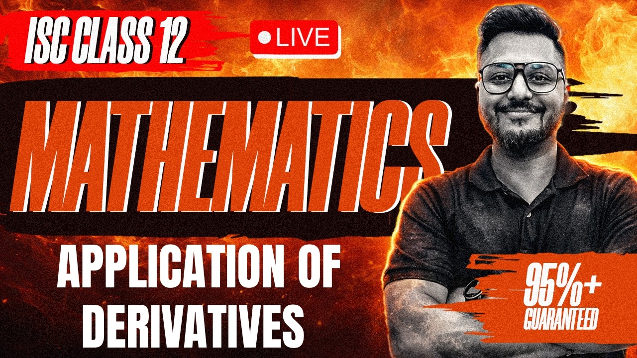 Application of Derivatives Word Problems | ISC Board Class 12th | Boards 2026