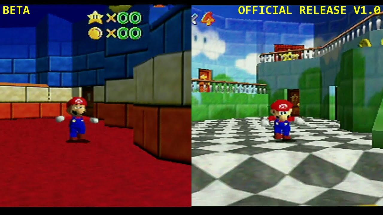 SUPER MARIO 64 BETA VS OFFICIAL RELEASE - REAL N64