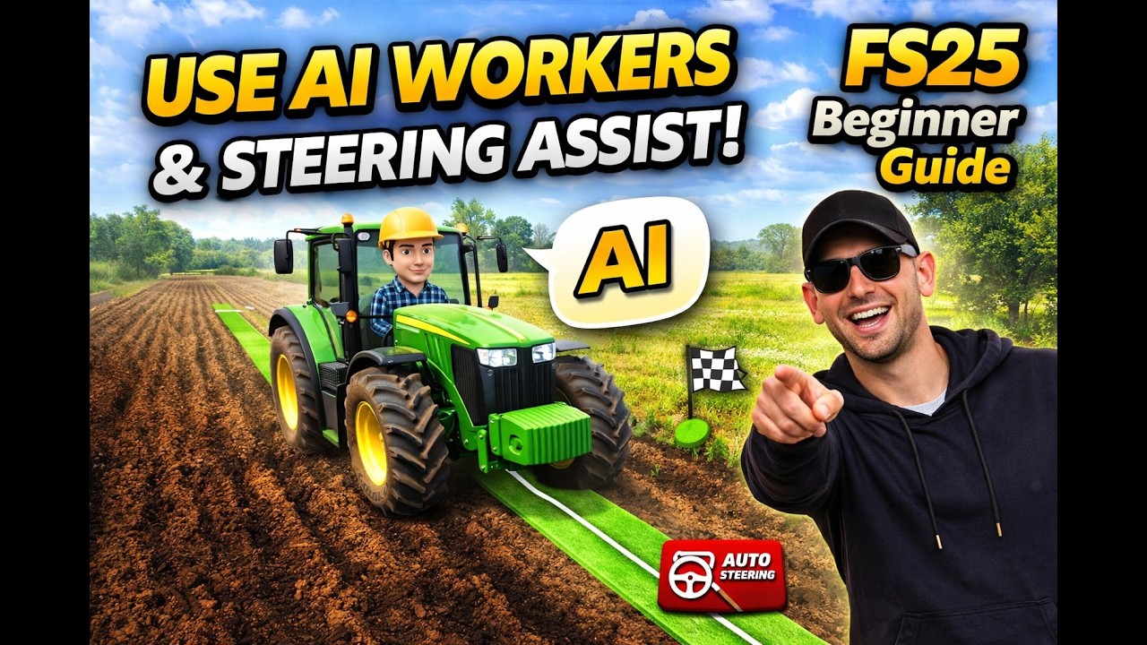 FS25 Beginner Guide: How to Hire AI Workers + Use Steering Assist