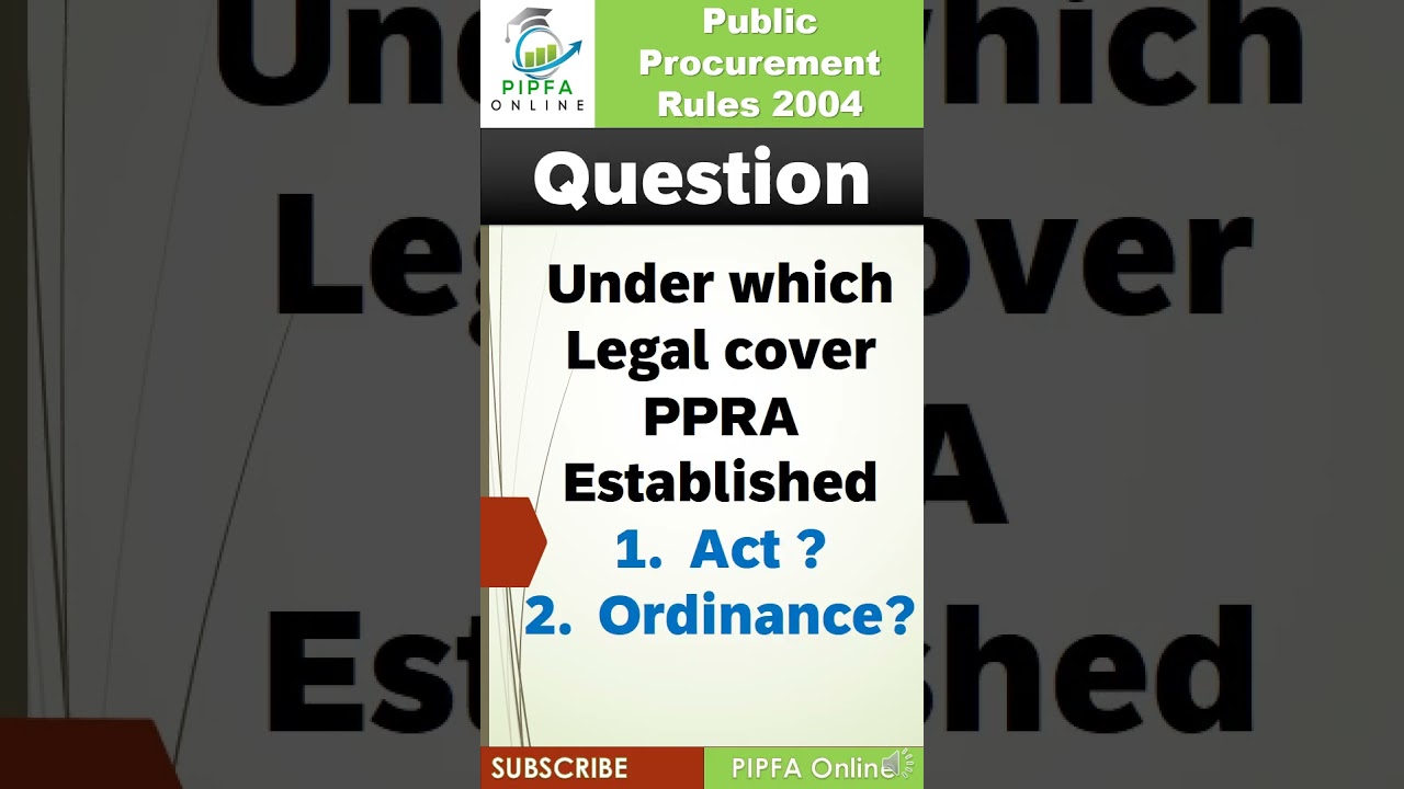 PPRA MCQ with Answers Public Procurement Rules Multiple Choice Question #pipfa #ppra