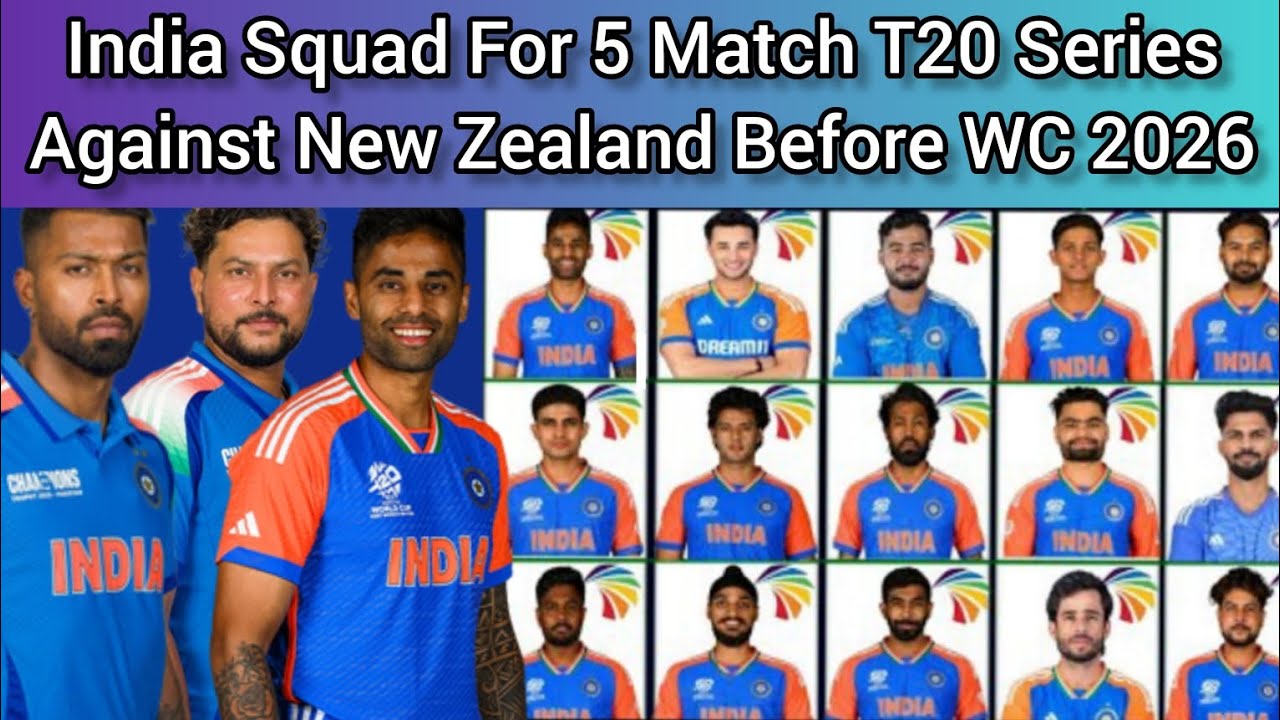 India Squad for T20 Series vs New Zealand 2026 | Full Team & Player Roles