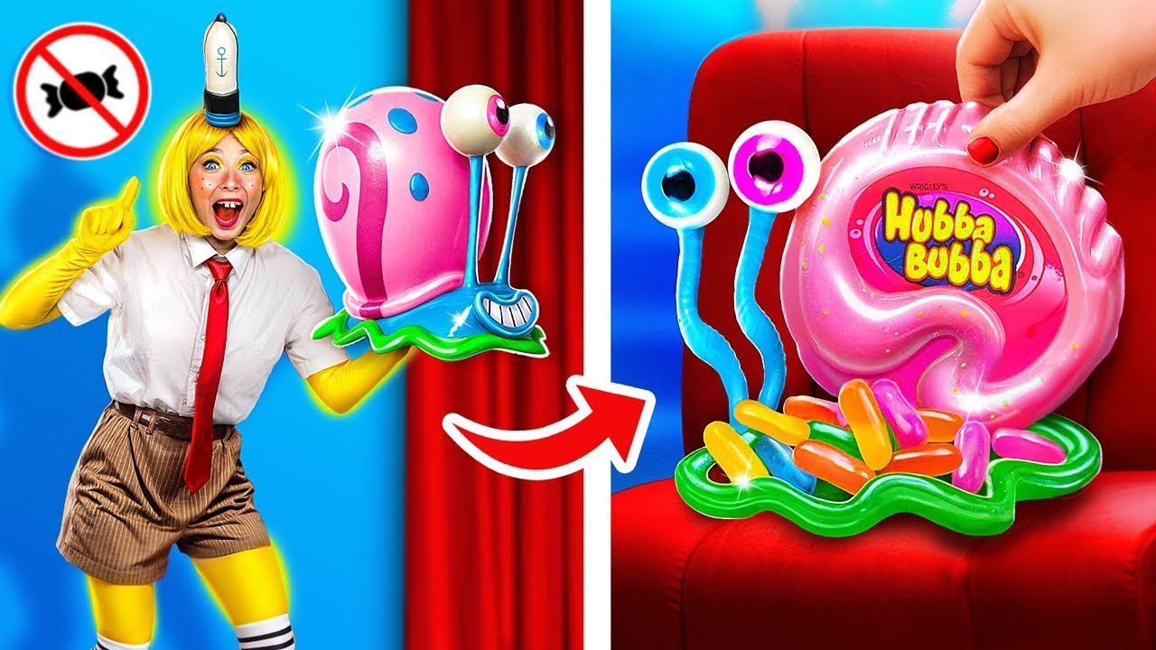 Aventuras do Bob Esponja na Vida Real! Como Colocar Doces nos Filmes!