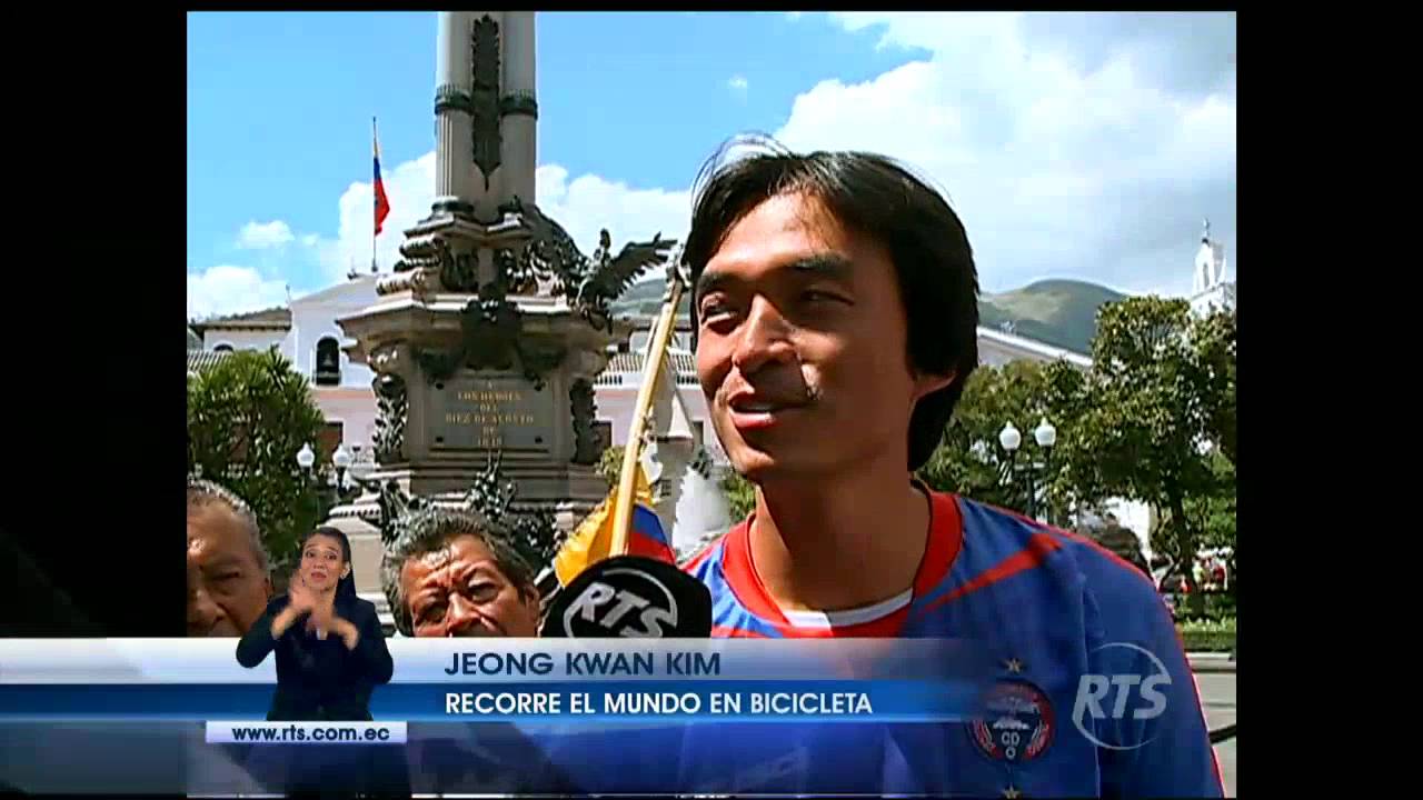 Coreano que recorre el mundo en bicicleta visita Ecuador