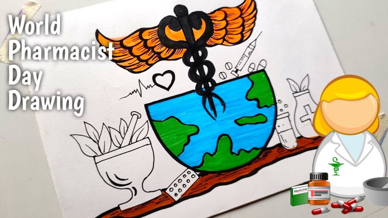 World pharmacist day drawing | world pharmacist day poster | pharmacist day drawing competition