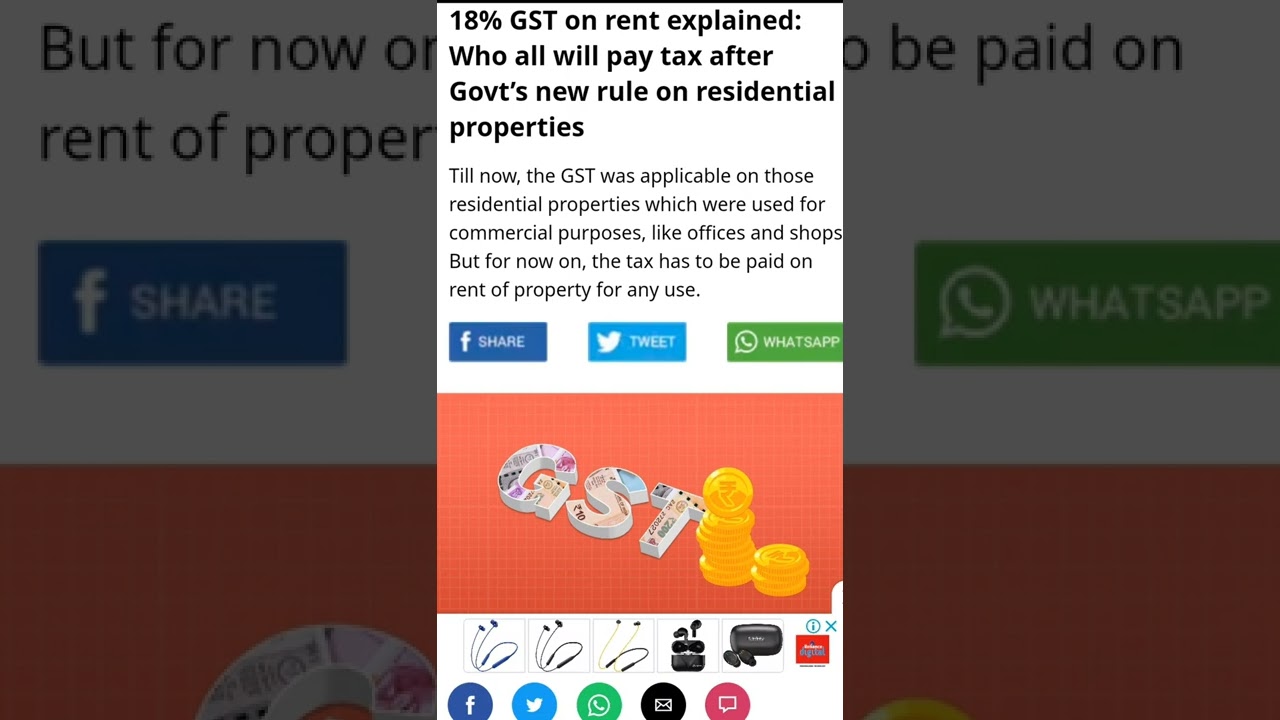 18% GST on residential rent from now | GST 18% for rents