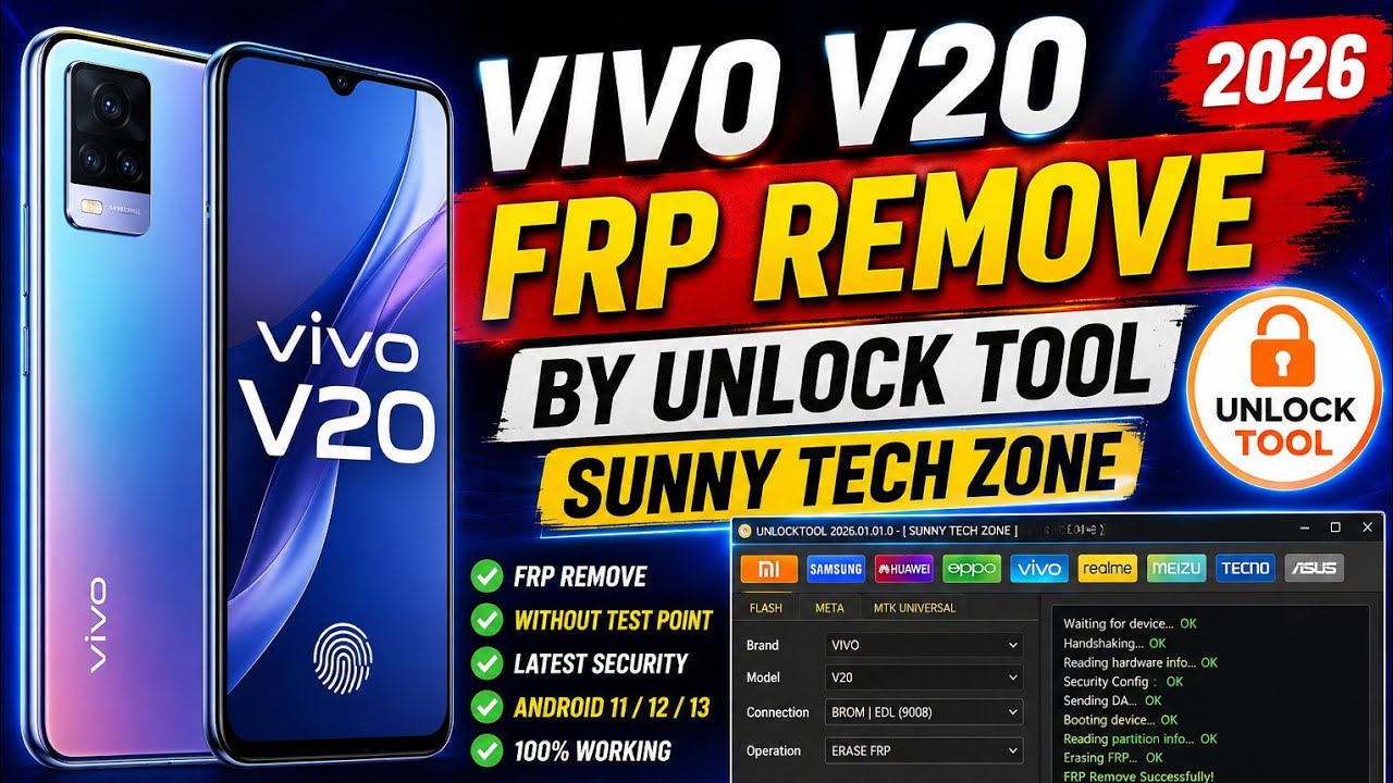 Vivo V20 FRP Remove By Unlock Tool Sunny Tech Zone 2026