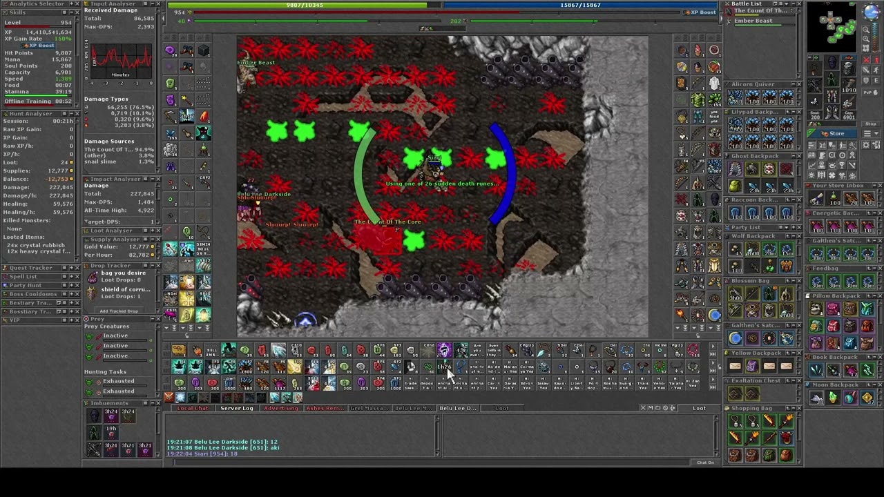 Boss The Count Of The Core - Duo RP + MS (com drop) - 13.20 - Tibia