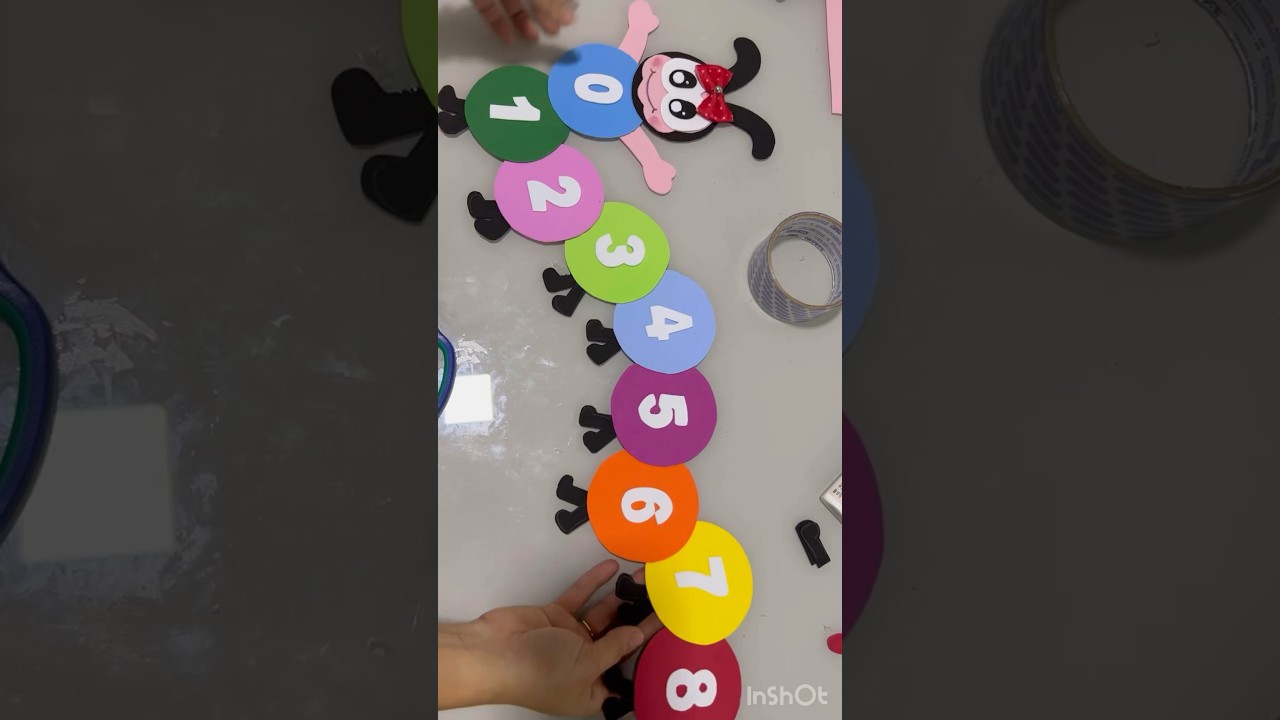 Centopeia num&eacute;rica tutorial no canal #arte #artesanato #decora&ccedil;&atilde;o #eva