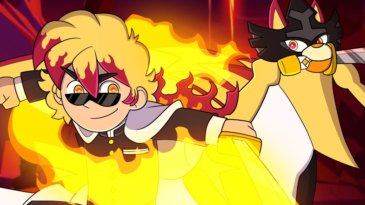 ME TORNEI O ESPADACHIM DE FOGO NO PIXELMON ANIME