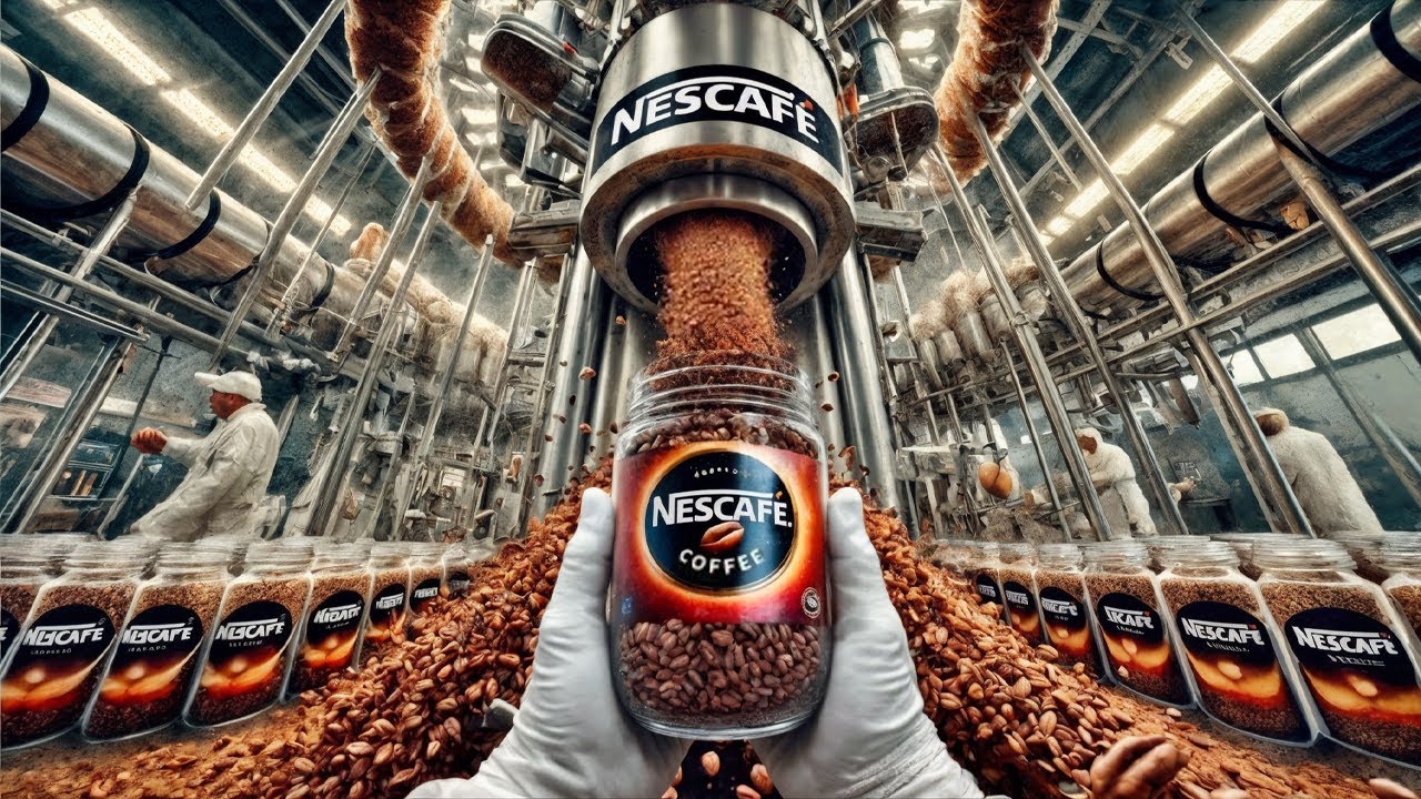 How Instant Coffee Is Made in a Factory | How Millions of Nescafé Jars are Made Daily
