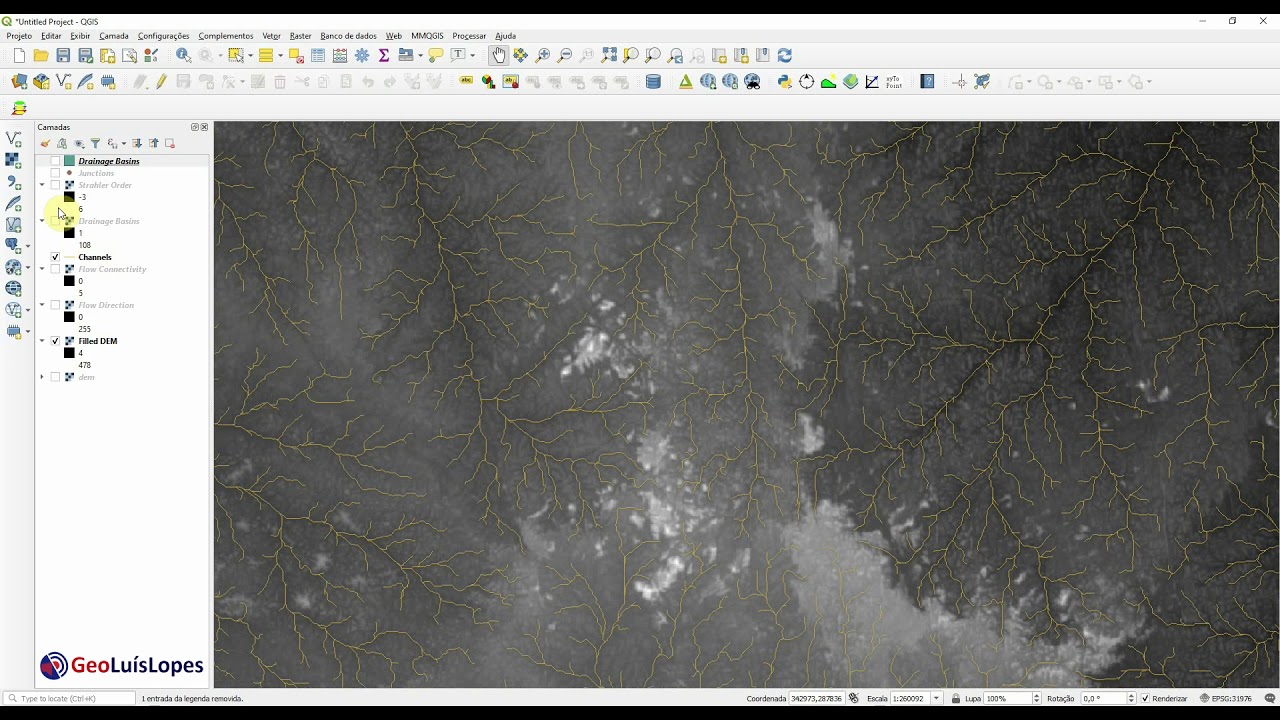 Como extrair drenagens, nascentes e bacias no QGIS