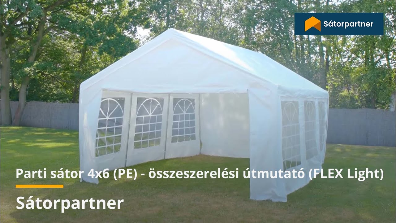 Parti sátor 4x6 (PE) - összeszerelési útmutató (FLEX Light) | Sátorpartner