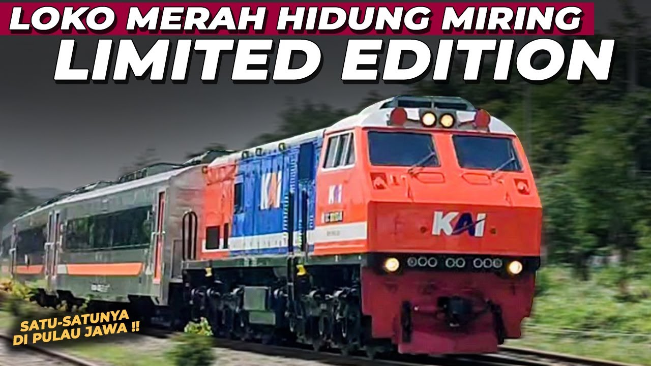 LOKOMOTIF MERAH HIDUNG MIRING SATU-SATUNYA YANG ADA  DIJAWA ! Berburu Kereta di Stasiun Malasan