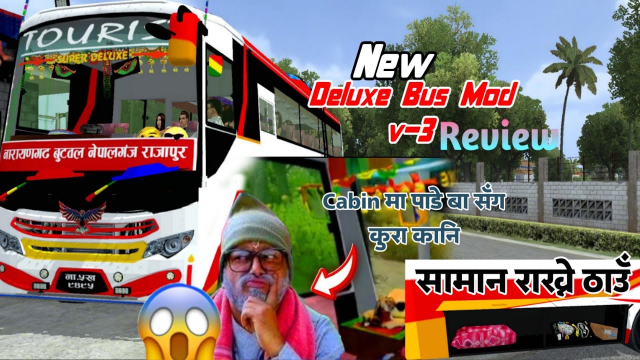 Review_New Nepali Deluxe bus Mod_V-3_@nepnex_mods _#busmod #bussid #review #maleo #mods #busacenepal