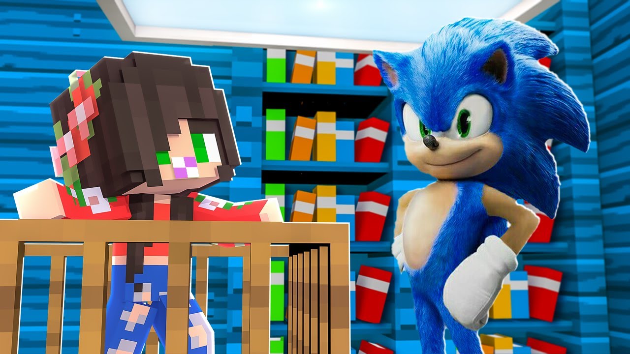 O SONIC FICOU BRAVO SENDO A MINHA BABÁ NO MINECRAFT