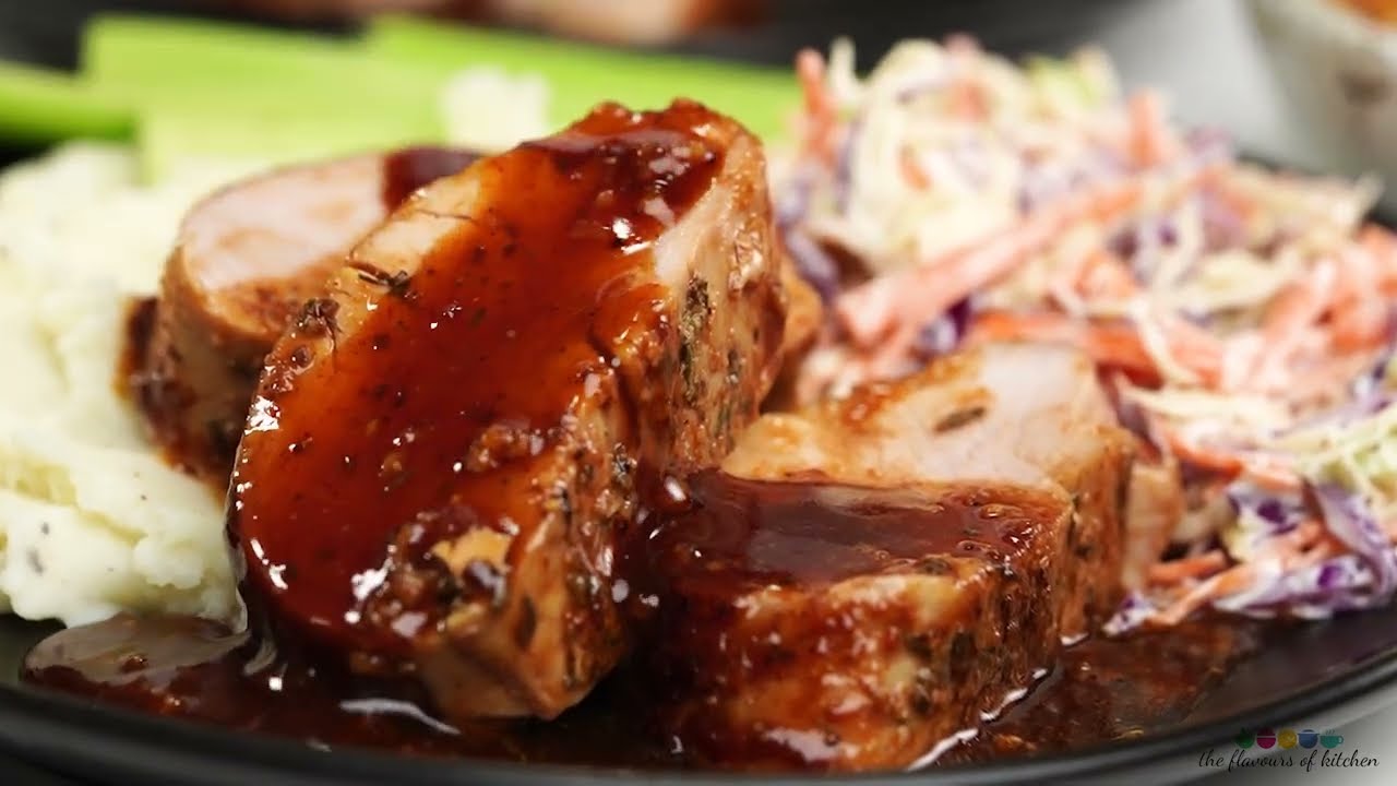 The Most Irresistible Baked BBQ Pork Tenderloin Ever! Easy 30 minute Dinner!