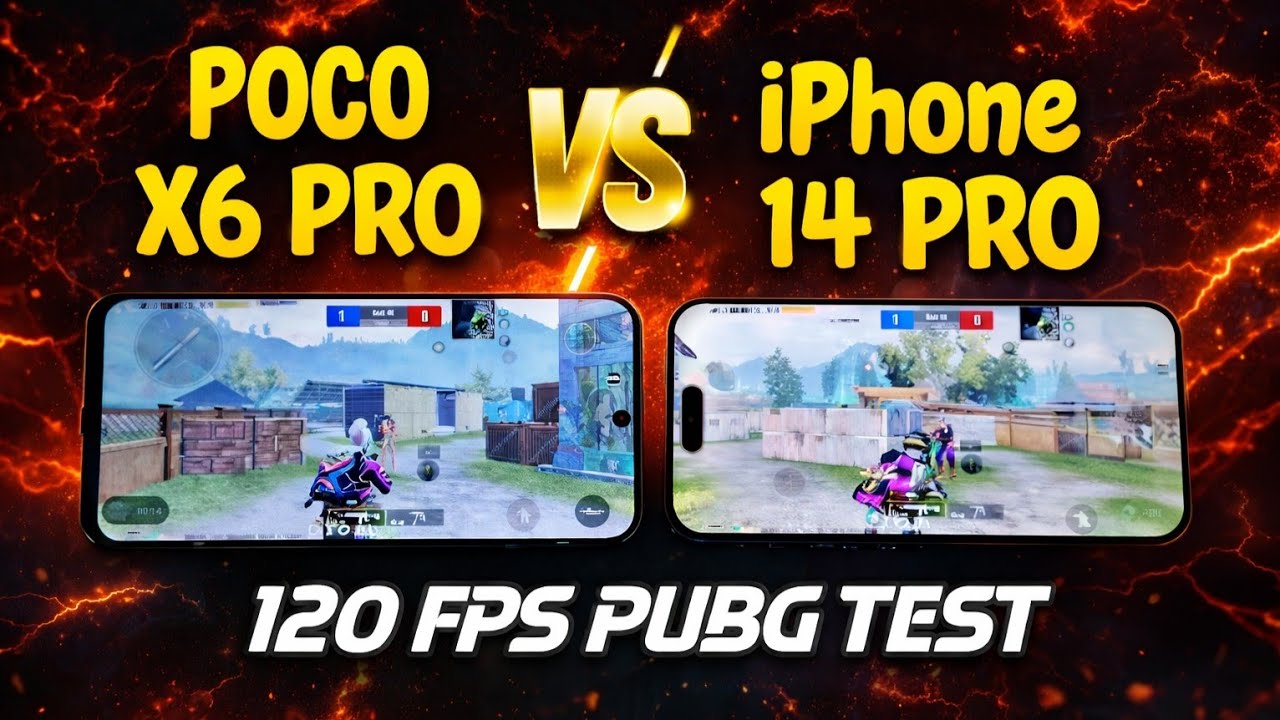POCO X6 PRO VS IPHONE 14 PRO 120 FPS PUBG TEST🔥COMPARISON