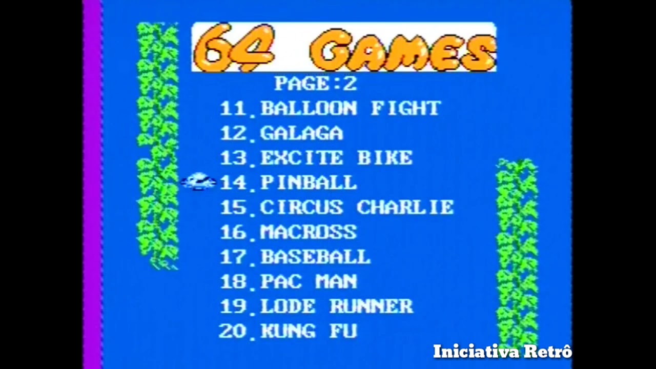 Pack ROMs Cartucho 64 em 1 Dynavision (Versão 1)