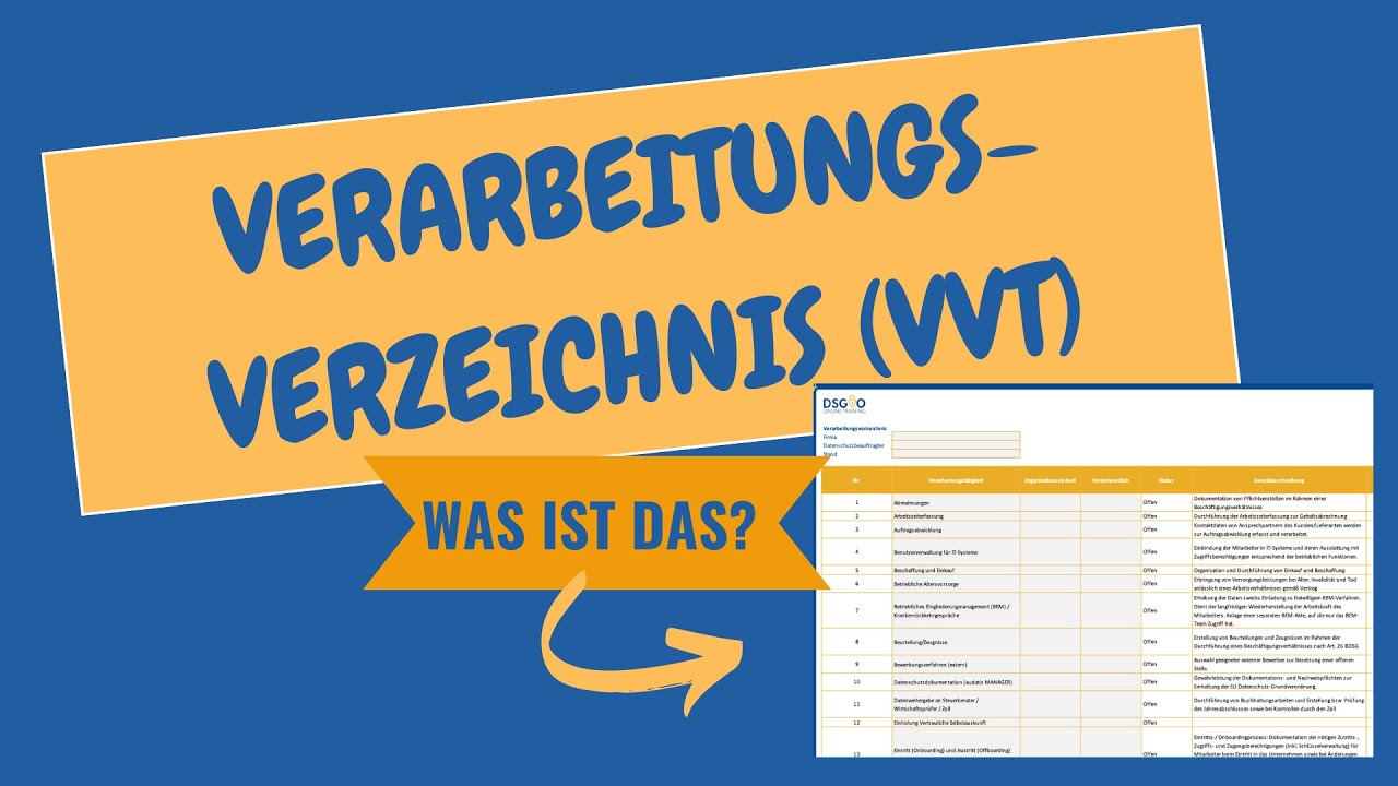 Brauche ich echt ein Verarbeitungsverzeichnis?