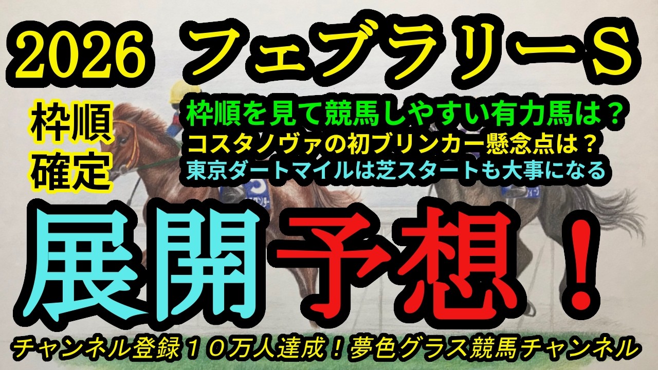【展開予想】2026フェブラリーステークス！戦いやすい枠の有力馬は？そしてコスタノヴァのブリンカーに懸念点は？