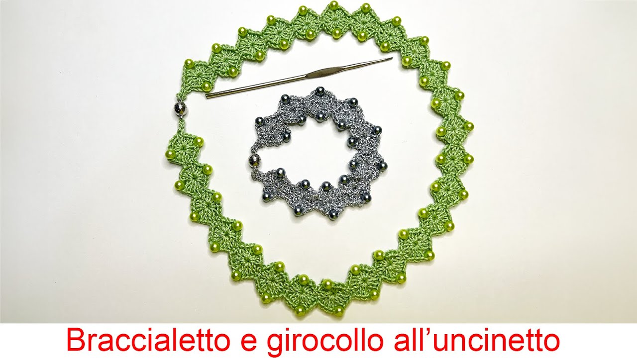 Braccialetto e girocollo all'uncinetto