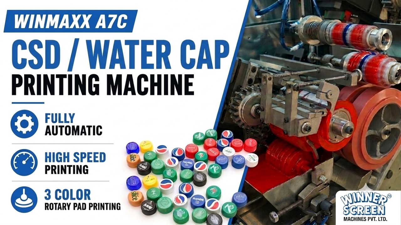 Winmaxx A7C with CE Marking from TUV - Fully Automatic Rotary Pad Printing Machine for Bottle Caps
