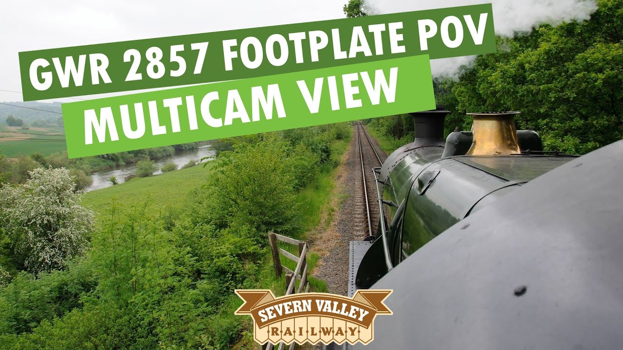 GWR 2857 POV Footplate Multicam view from Kidderminster to Bridgnorth on the Severn Valley Railway