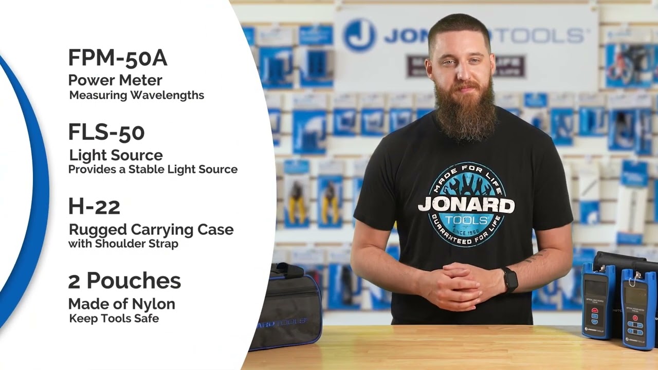Jonard Tools Fiber Power Meter & Optical Light Source Kit FPL-5050 Product Video
