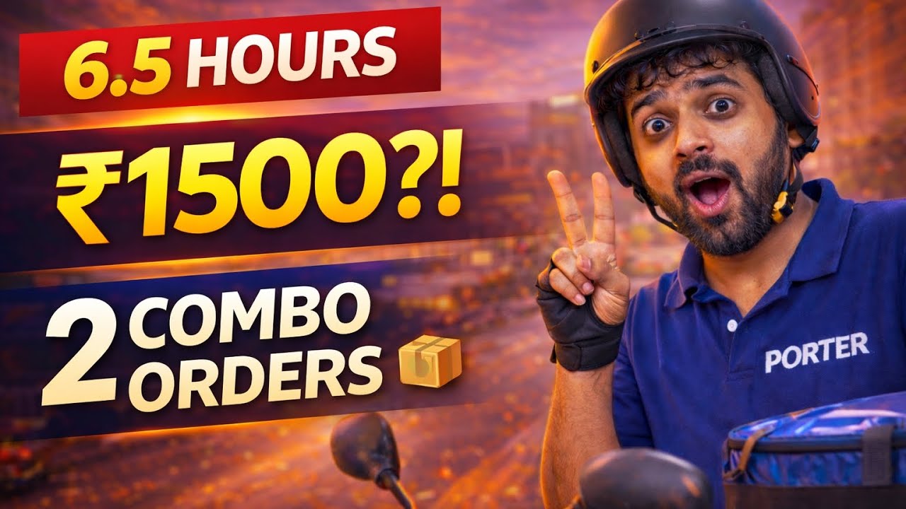 ₹1500 in 6.5 Hours 😳 Porter Combo Orders Reality!