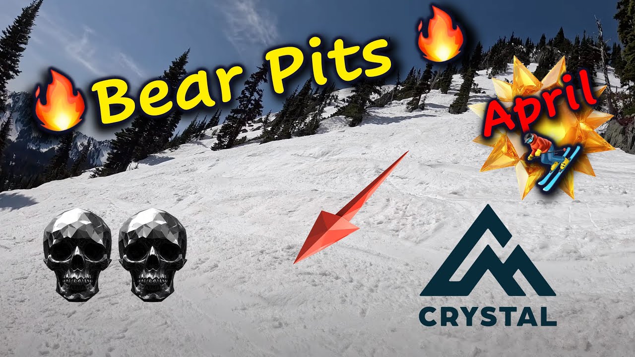 Skiing ⛷️ Fast Bear Pits Run | Sunny Spring Day at Crystal Mountain | Double Black Confidence
