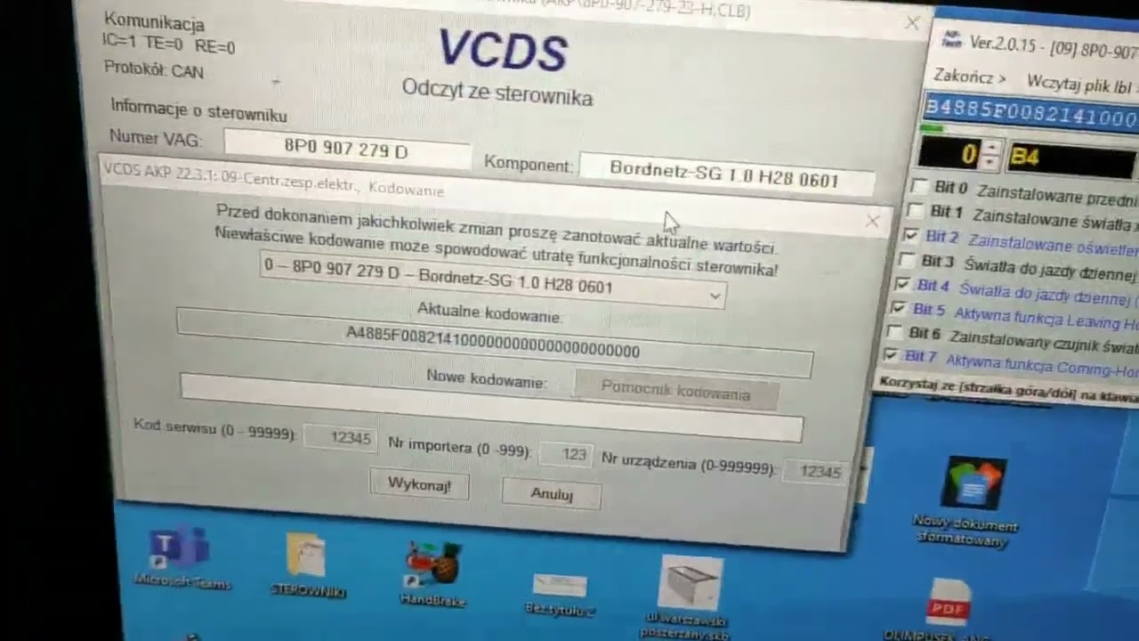 Кодирование VCDS дневных ходовых огней для Audi A3, Seat Altea, Golf 5 и т. д.
