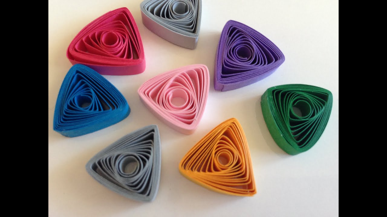 Quilling strips easy triangle ,using thin sweker, quilling shapes