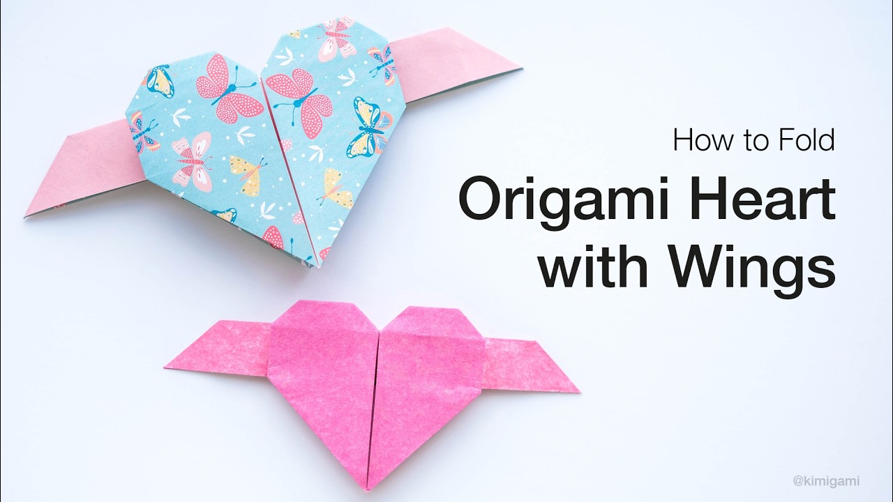 How to Fold an Origami Angel Heart (Kimigami)