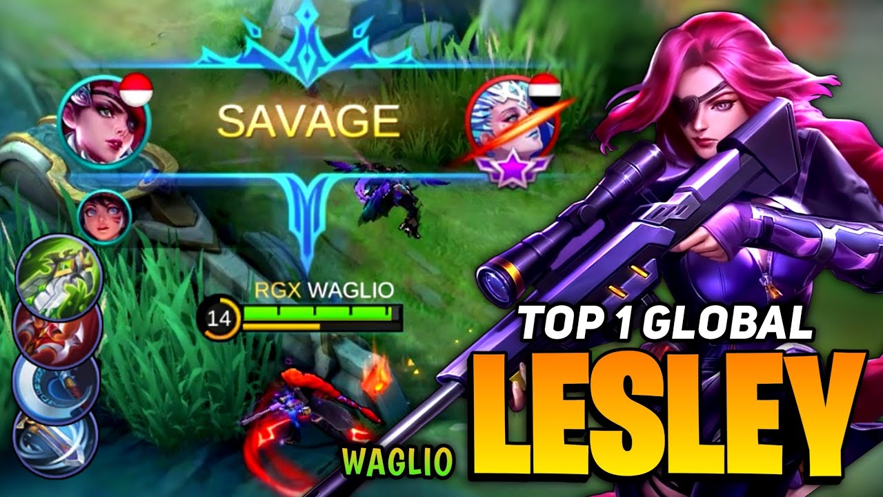 SAVAGE! Lesley Perfect Head Shot [ Top 1 Global Lesley Gameplay ] By WAGLIO - Mobile Legends