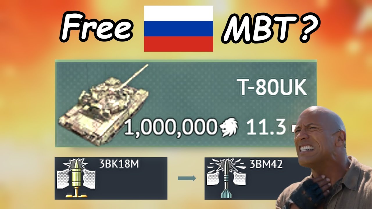 Grind Russian Tech Tree💀,But Using Stock Free T-80UK