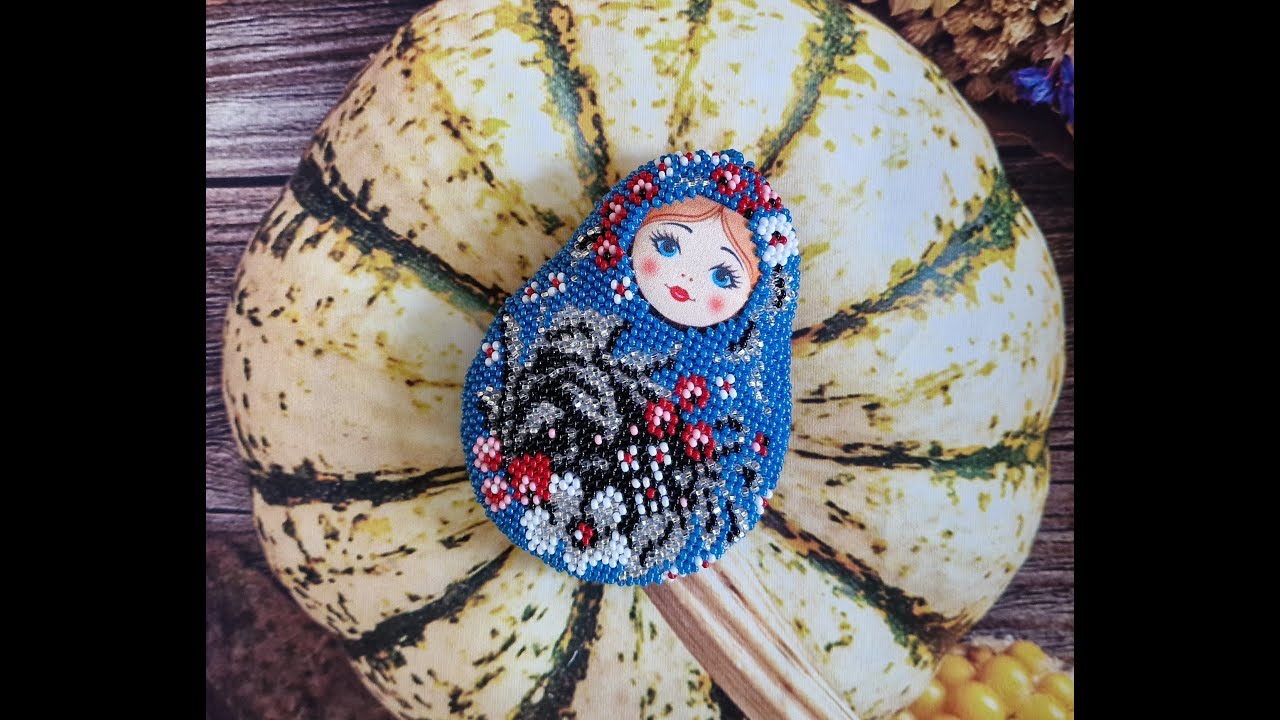 569. Матрешка Вологодская. Радуга бисера. Готовая работа