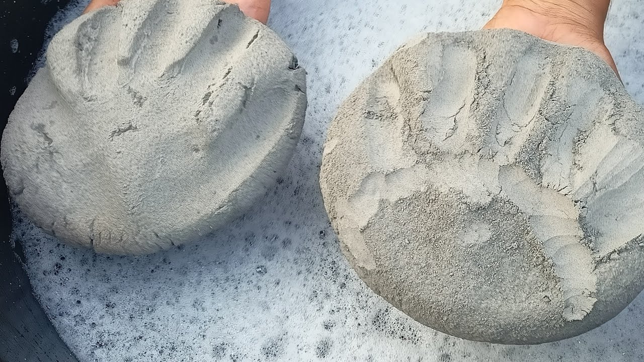 ASMR Very Soft Dusty Pure Cement Unique Paw Slabs Crumble on Lots of Water 🌊💦🌀💦💦💦🌀🌀🌀