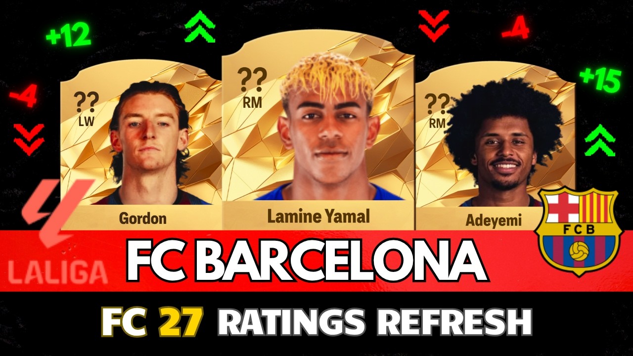 FIFA 27 | РЕЙТИНГИ ИГРОКОВ FC BARCELONA В FC 27! 😱🔥 при уч. Адейеми, Ямаля, Рафиньи&hellip;