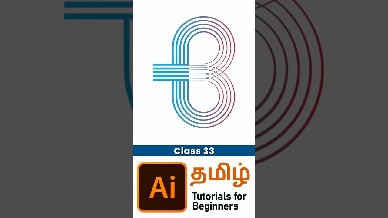 shorts class 33 | Creative B Logo tutorial in illustrator | Educational Video in Easy steps