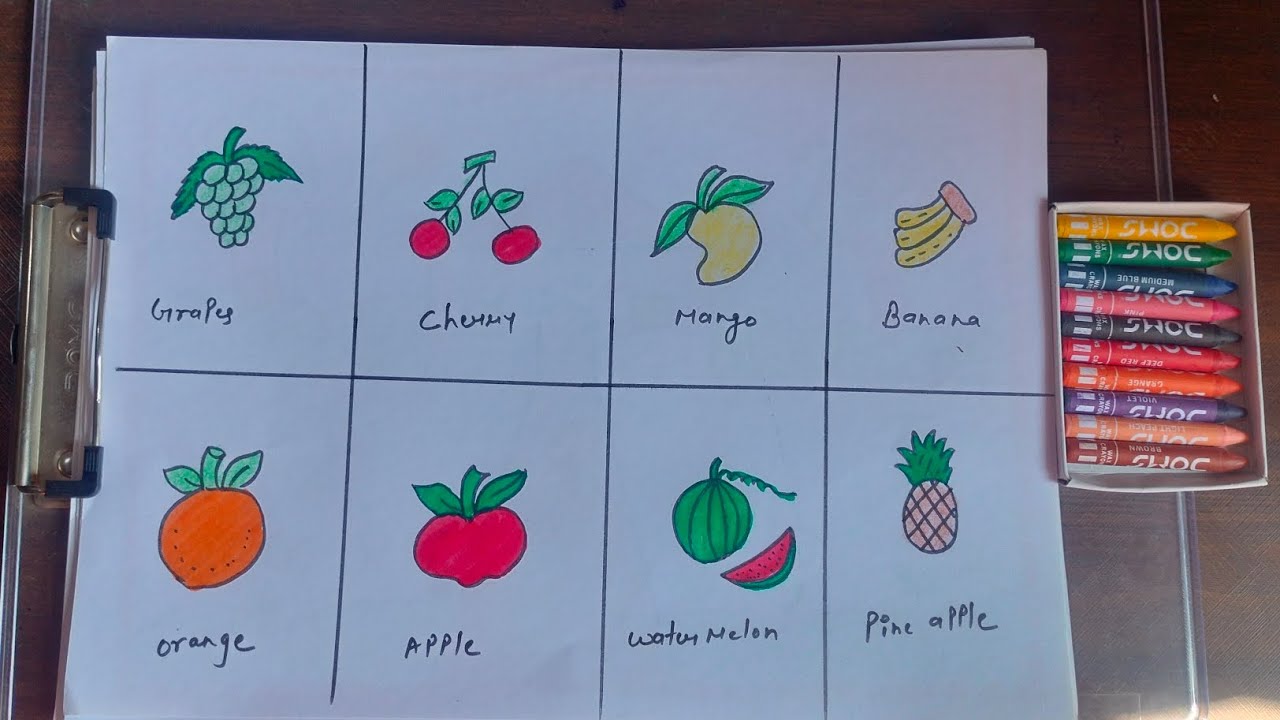 Fruits drawing| easy fruits drawing | #fruitsdrawing #art 