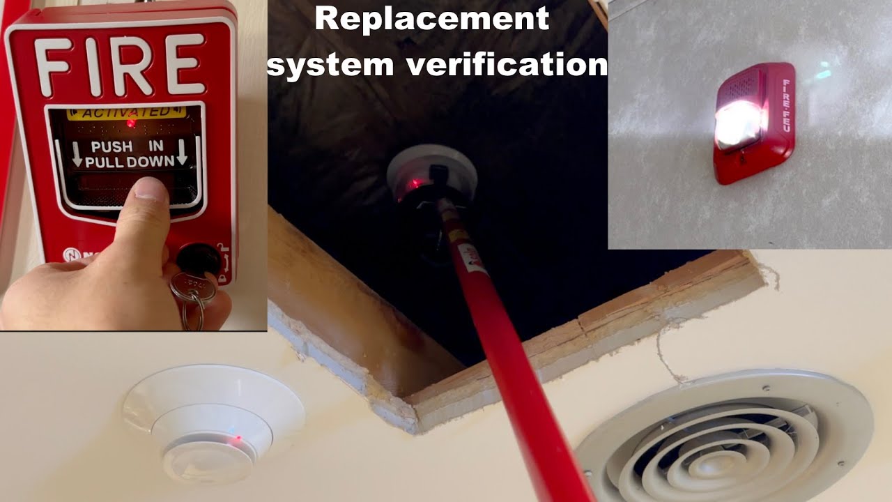 Notifier replacement fire alarm system of verification elementary school