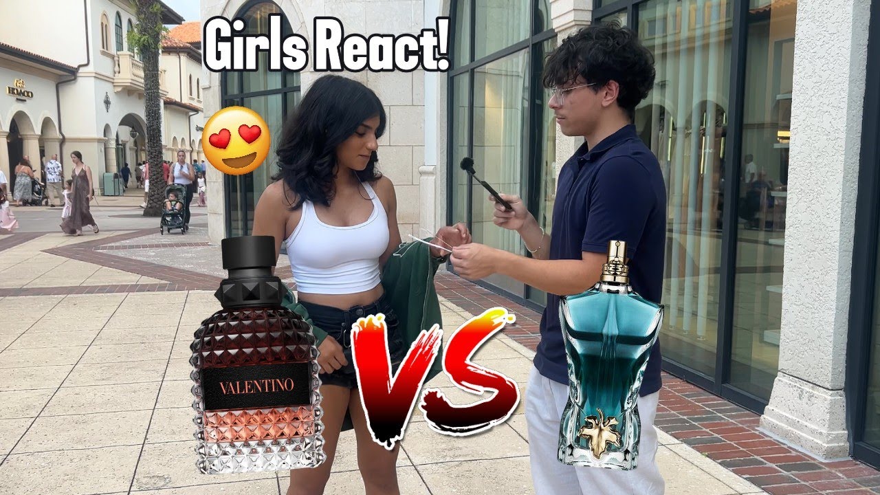 Valentino coral fantasy VS Le beau JPG FRAGRANCE STREET BATTLE! (woman's reactions)