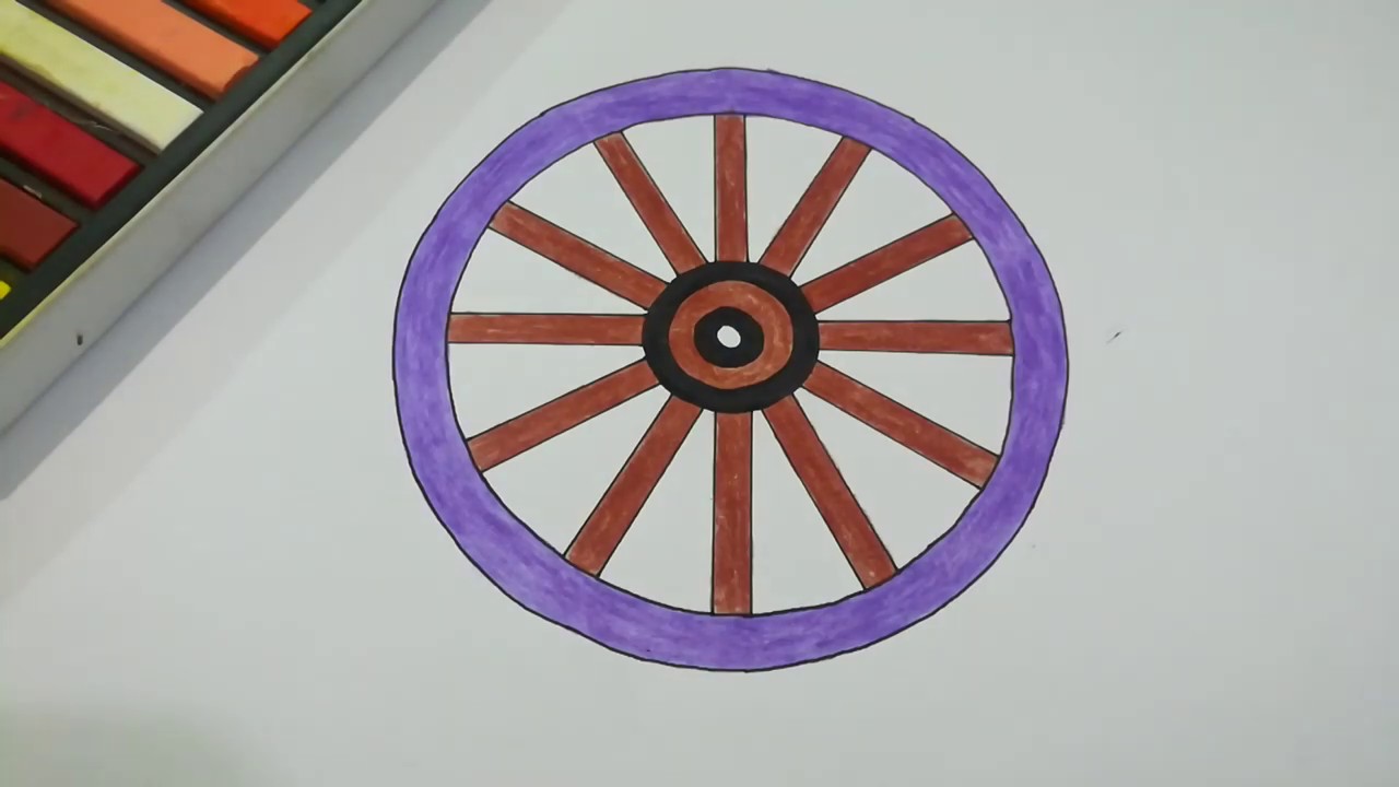 HOW TO DRAW A CART WHEEL STEP BY STEP l EASY DRAWING TUTORIAL