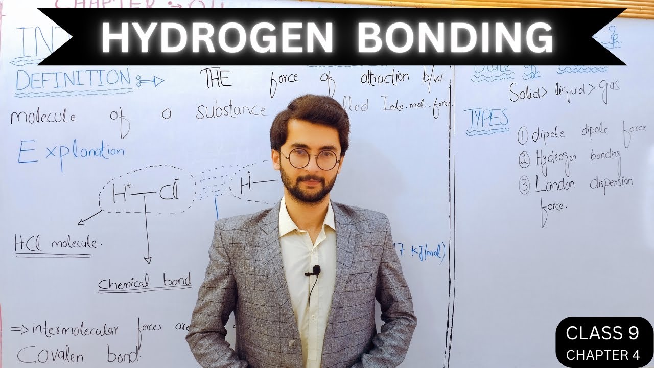 Hydrogen bonding | chapter 4 | class 9 chemistry