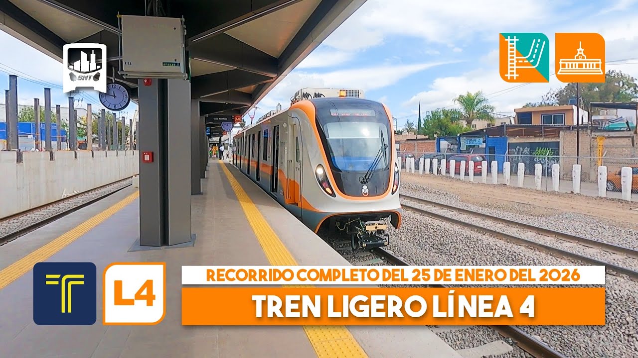 Tren Ligero Línea 4, Guadalajara: Las Juntas - Tlajomulco Centro. Recorrido completo del 25-01-2026
