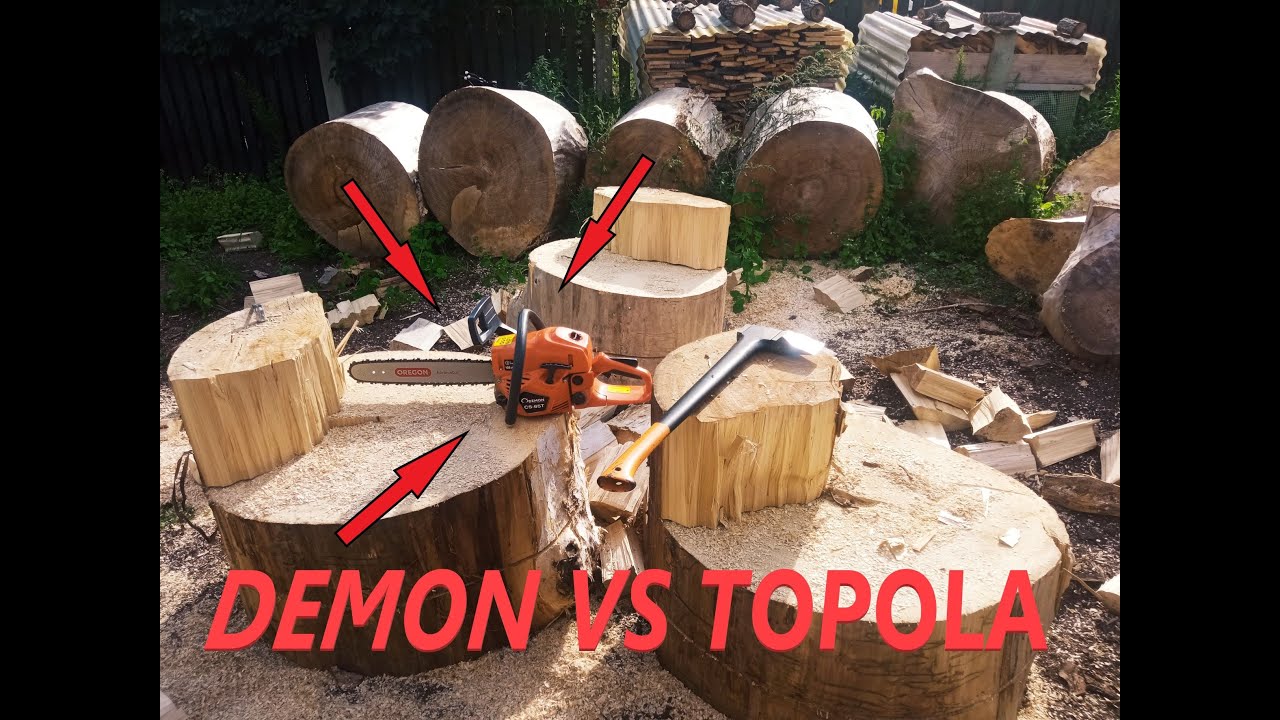 Piła spalinowa DEMON SC-65 VS TOPOLA do tego trochę rozrywki z siekierą FISKARS 💪🪓