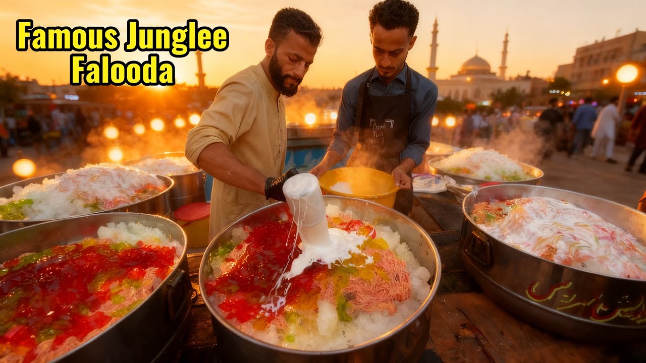 Ramzan Special Jungli Falooda in Karachi | Giant Tub Street Style Falooda | Famous Ramadan Dessert 