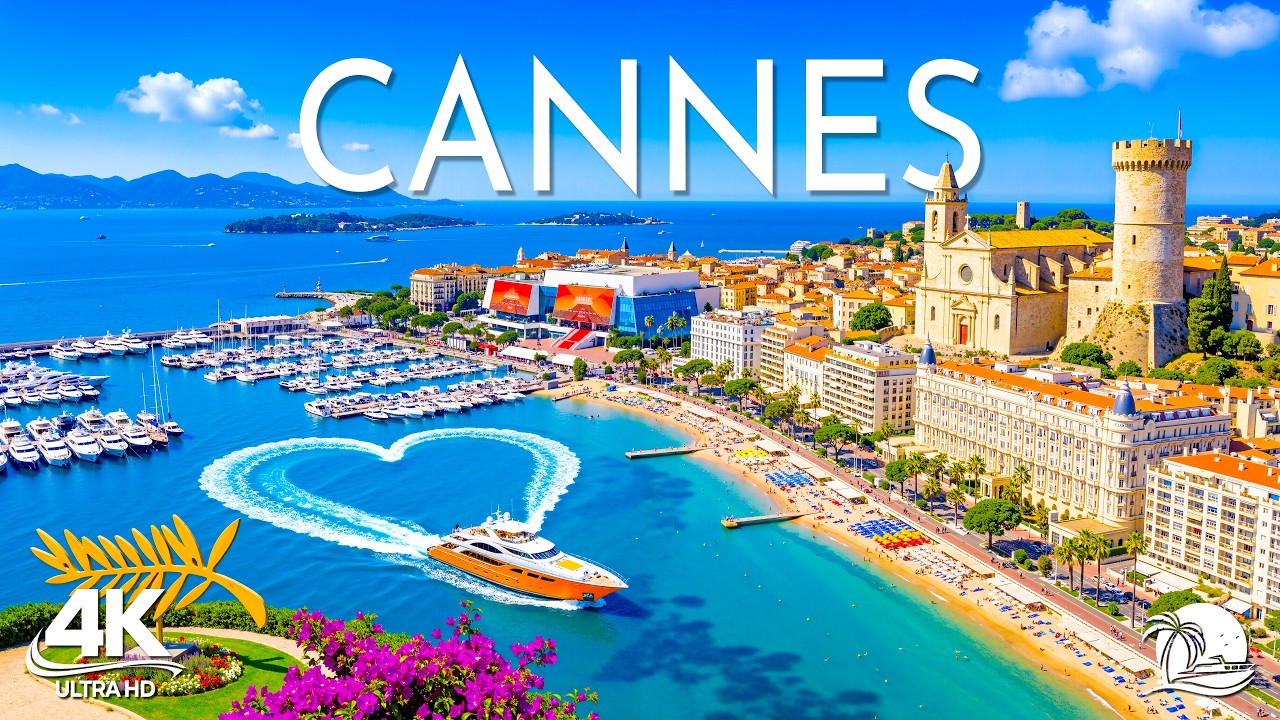 [4K] Cannes 🇫🇷 Palais des Festivals, French Riviera Promenade & Azure Mediterranean Sea